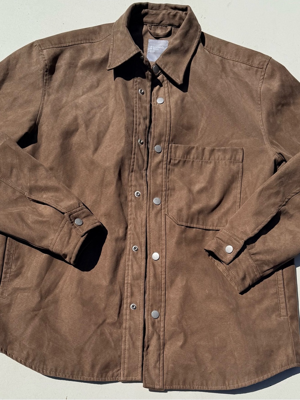 Men's Brown Suede Snap-Front Jacket
